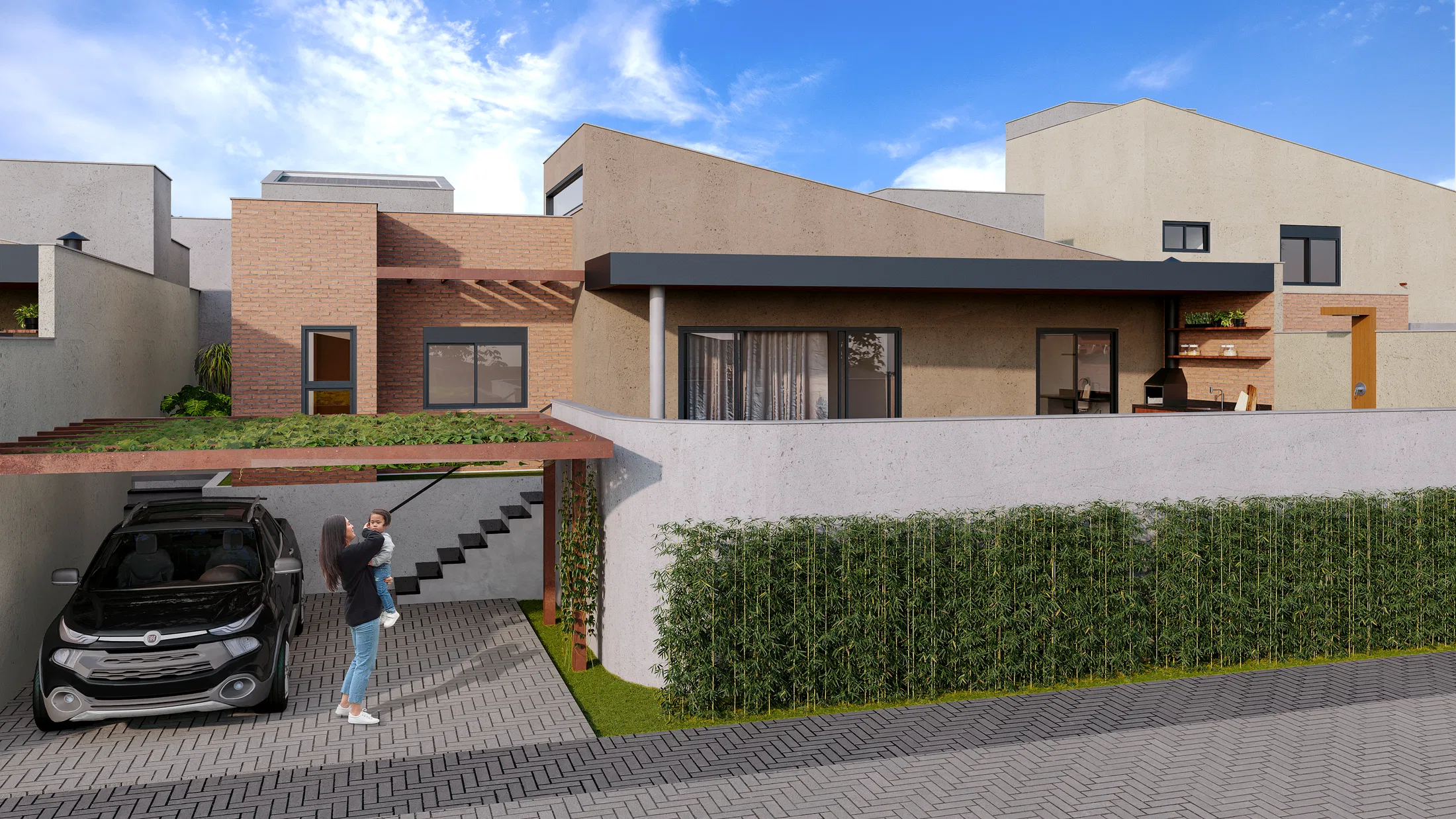 Visualização arquitetônica do projeto Vila da Montanha — GRON 3D