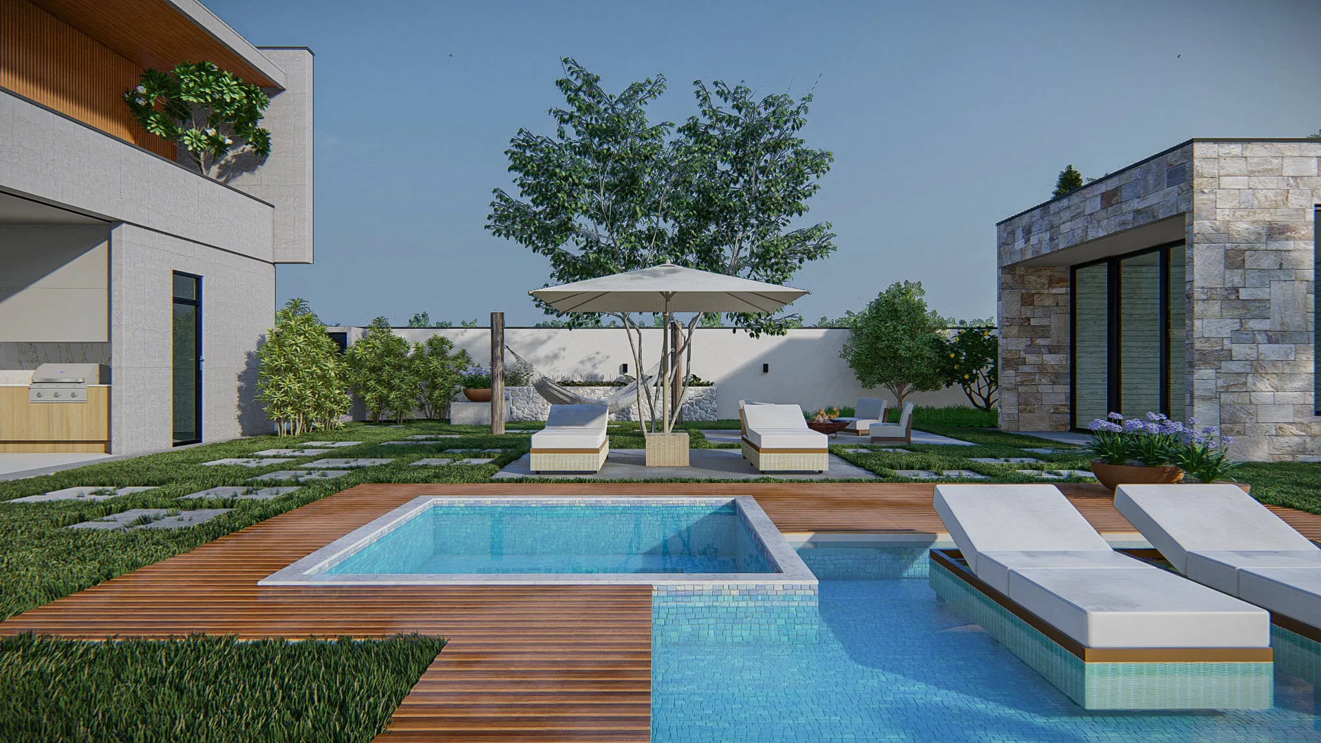 Visualização arquitetônica do projeto Patricia E Andreas — GRON 3D