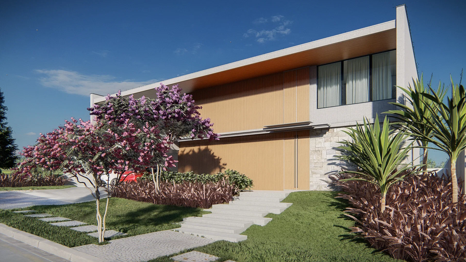 Visualização arquitetônica do projeto Patricia E Andreas — GRON 3D