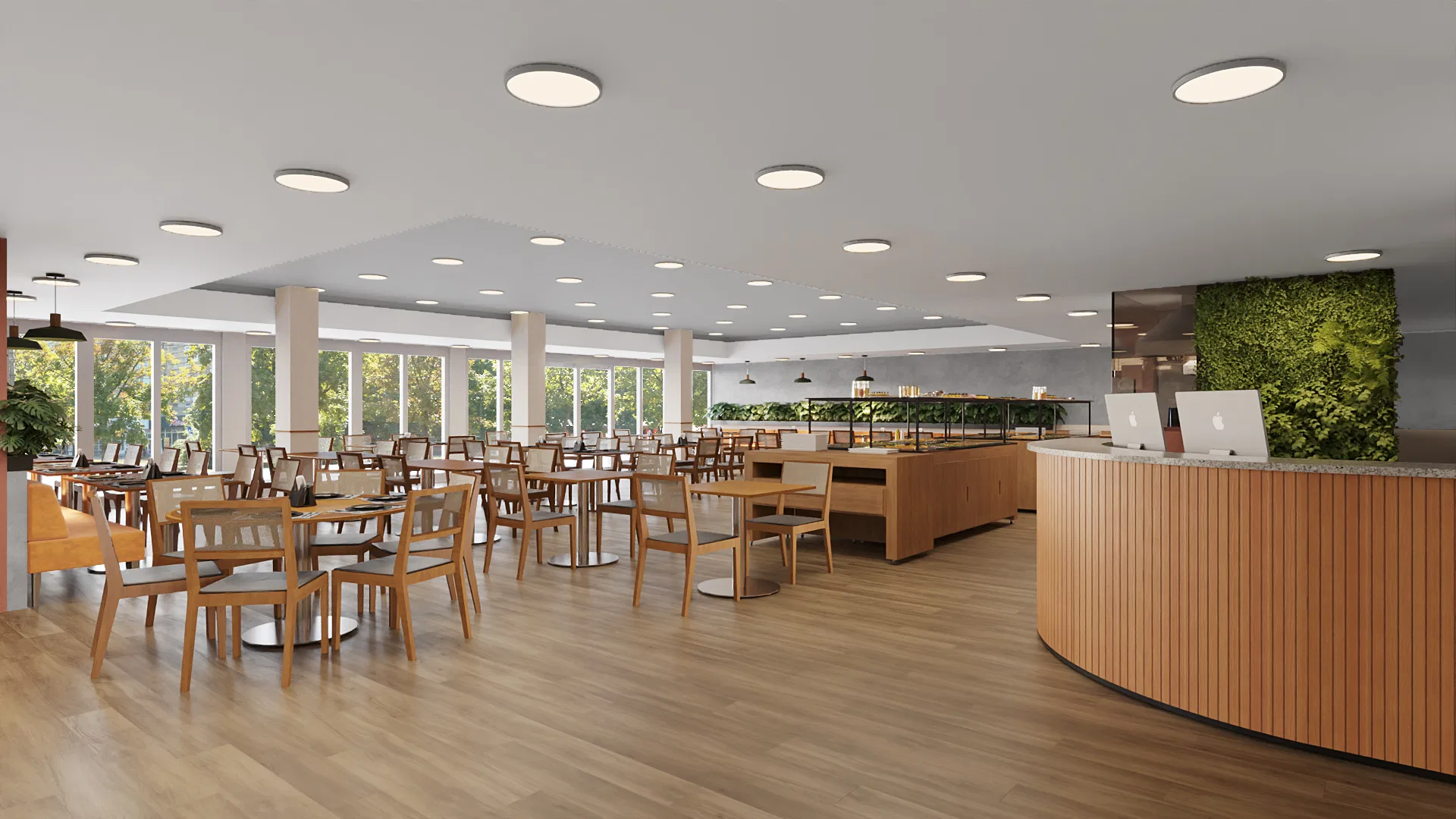 Interior do restaurante do hotel — GRON 3D