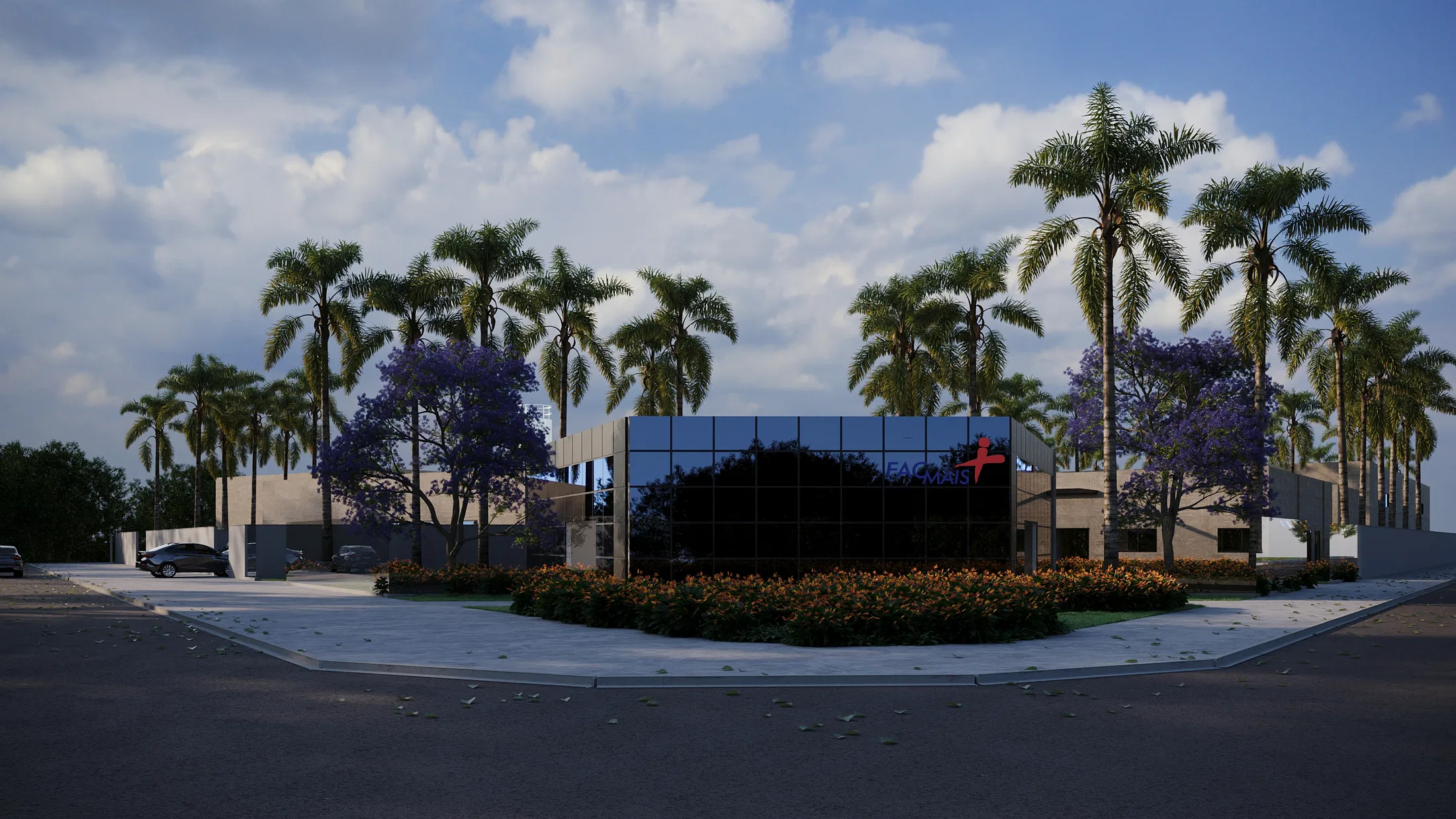 Visualização arquitetônica do projeto Fac Mais — GRON 3D